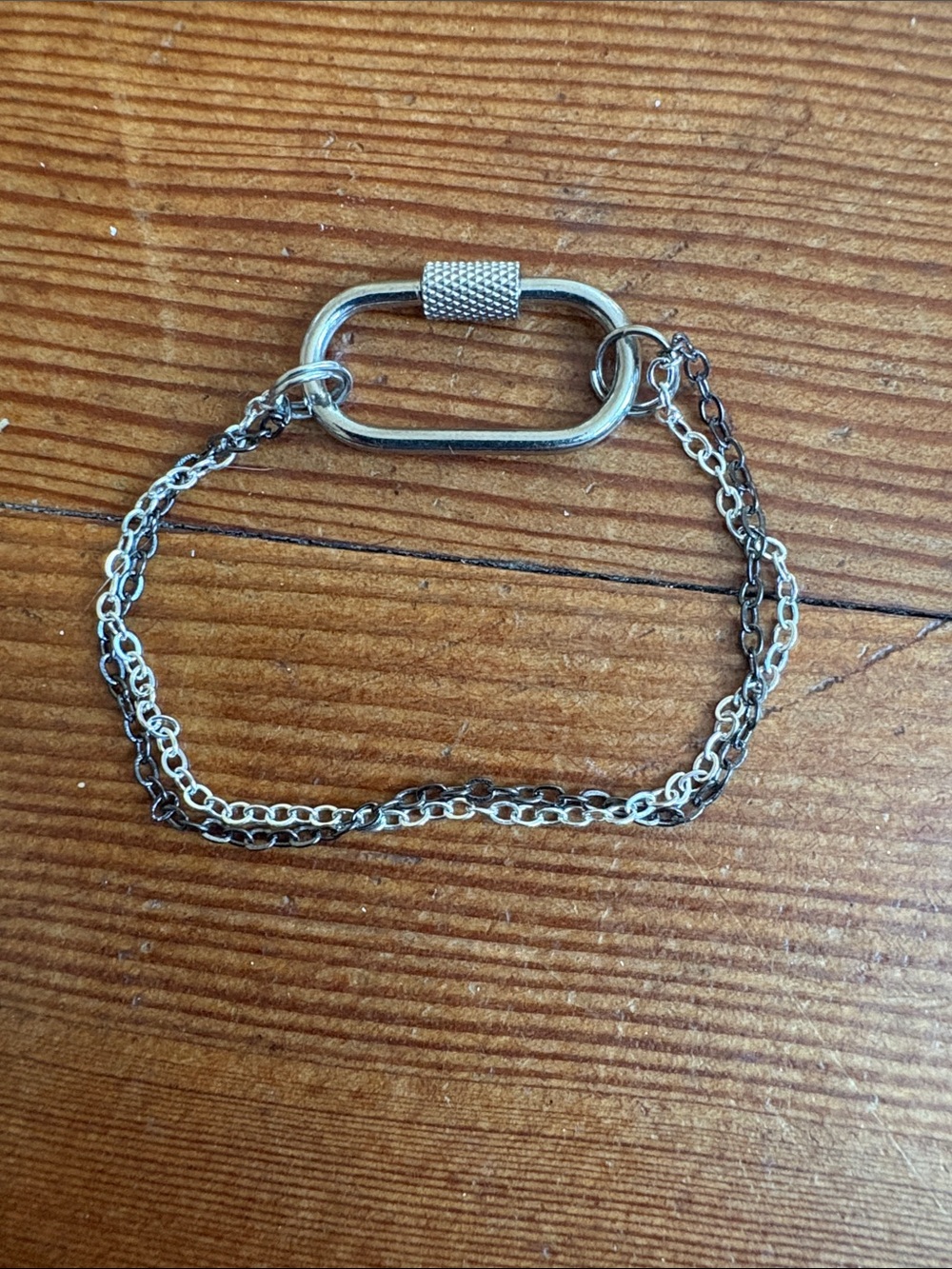Hand-Crafted Children’s Silver Carabiner Chain Bracelet